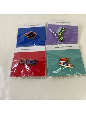 WIX Enamel Pins Set 4 OUCH Yessss Shoe Pointing Collectible Accessories eBayana